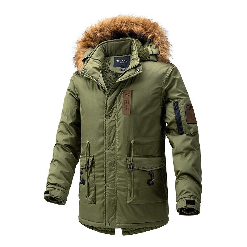 Parkas d'hiver pour hommes Optics Cargo Jacket Coat, Warm Smile Coat, Male Fashion, Casual, Oupillingent, Black
