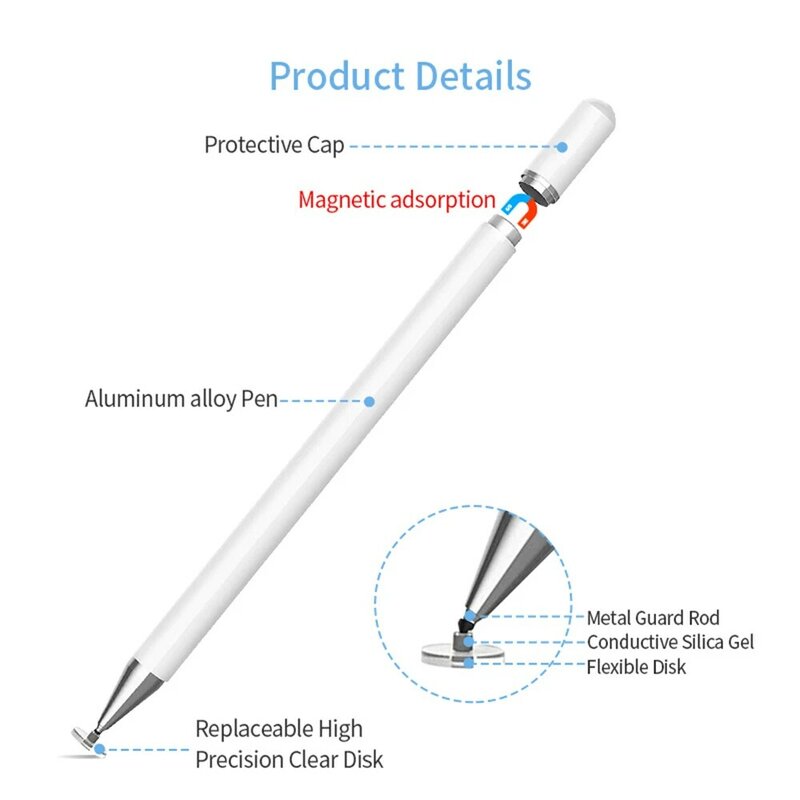 Caneta de toque universal caneta stylus para android ios para xiaomi samsung tablet caneta de tela de toque desenho para ipad iphone