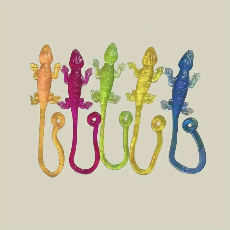 Mainan reptil elastis 5/10/20 buah hadiah Natal Fidget spinner lengket anak-anak Gecko bola Target lucu