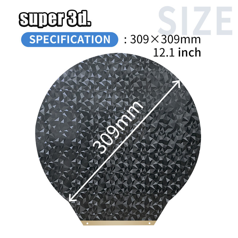 Round PEO Plate For Flsun V400 SR pei Double Sided Magnetic Steel PEO Sheet 3D Printer Build Plate For V400 Flsun Super Racer