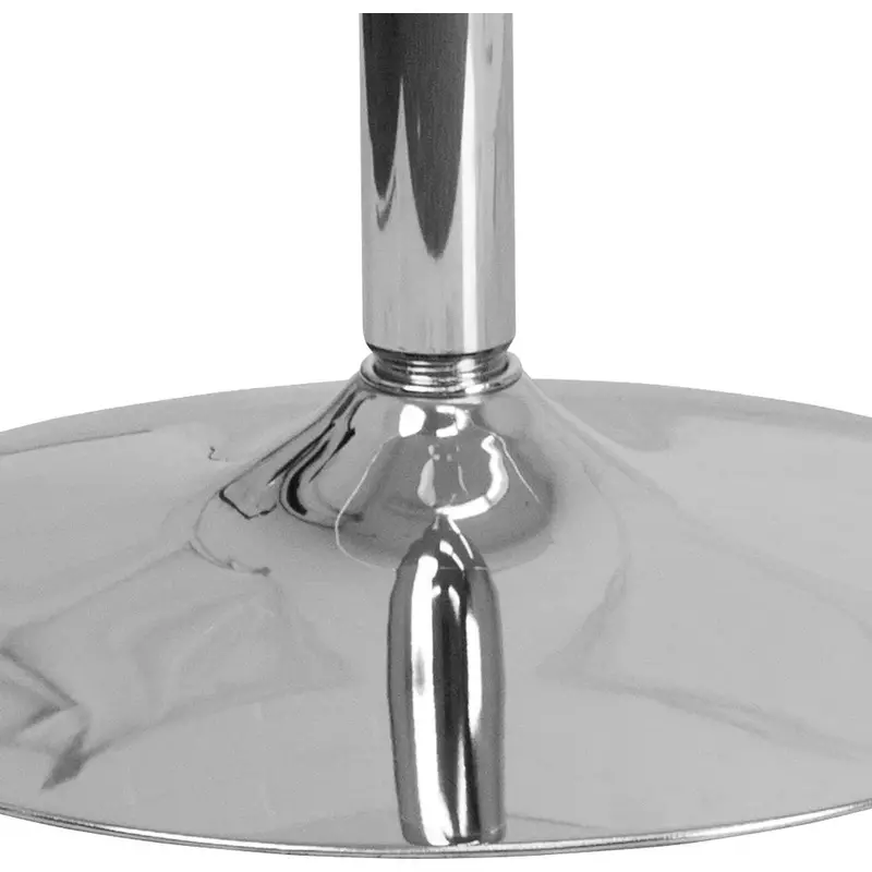 Steht isch 23.5 "runder Glas tisch mit 35.5" hoher Chrom basis