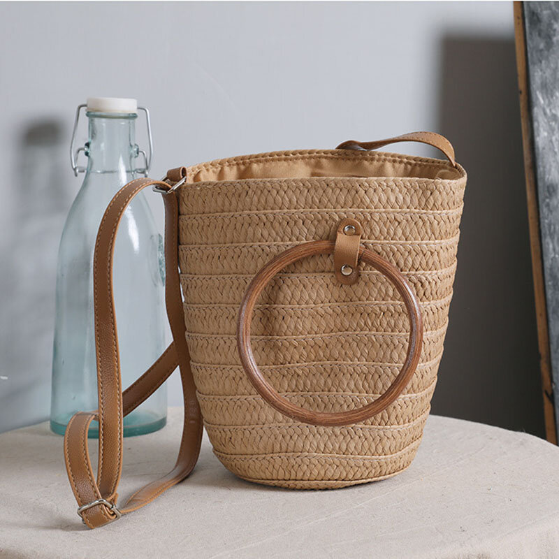 Летняя соломенная плетеная Сумка, новая модная классическая сумка через плечо, Пляжная женская сумка большой емкости
