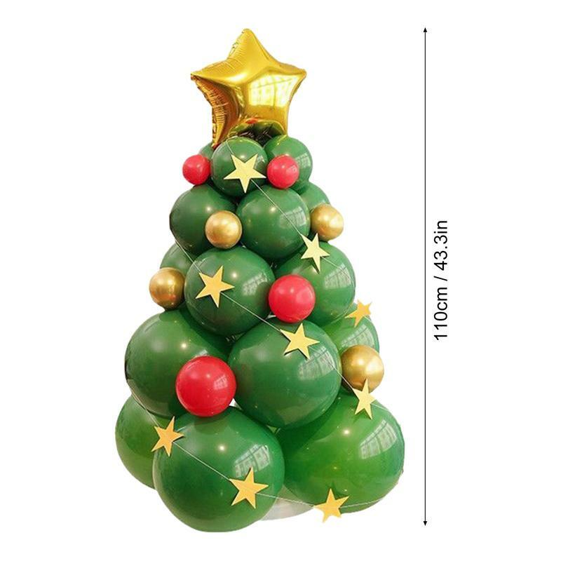 Kit de globos inflables de pie para Navidad, juego de herramientas de globos de látex verde, suministros para fiestas navideñas