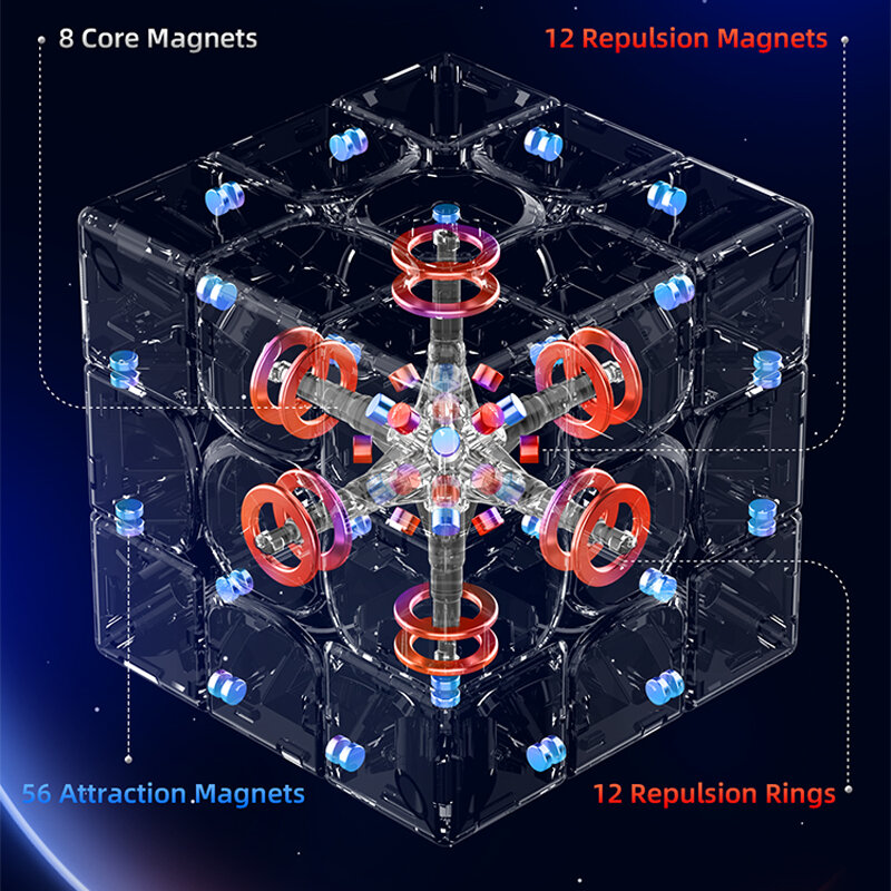 Cubo mágico magnético para crianças, Brinquedo profissional do enigma da velocidade, GAN13 Maglev 3x3 3x3 3x3