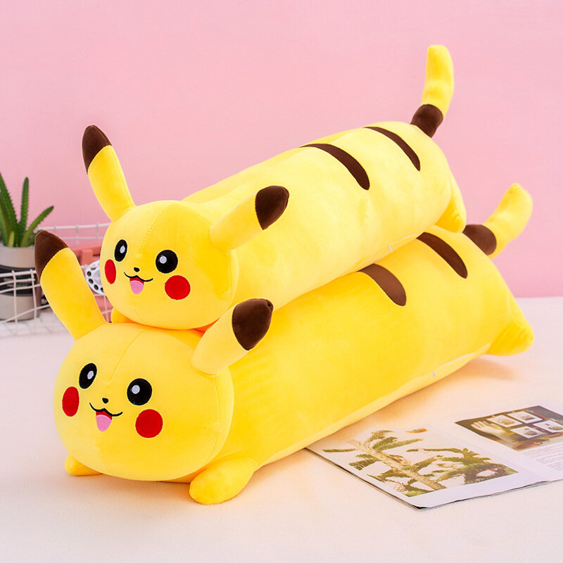 50/130cm Pokemon Pikachu Plush Toys Cute Anime Plushie Animal Pillow Pikachu Crouching Soft Stuffed Doll Toy for Children