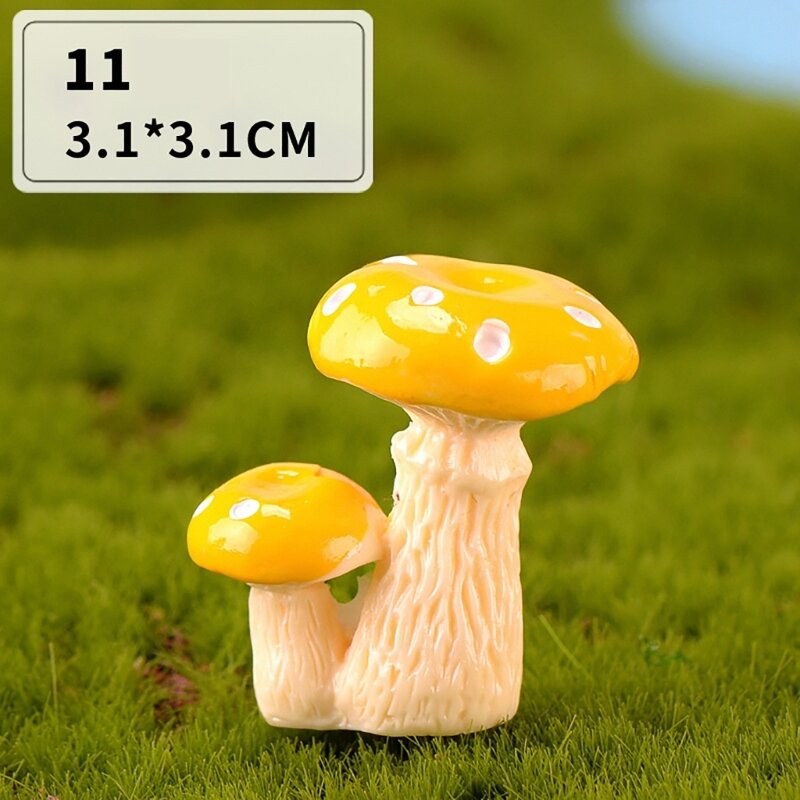 Estatueta cogumelo resina miniatura, acessório planta vaso multiuso