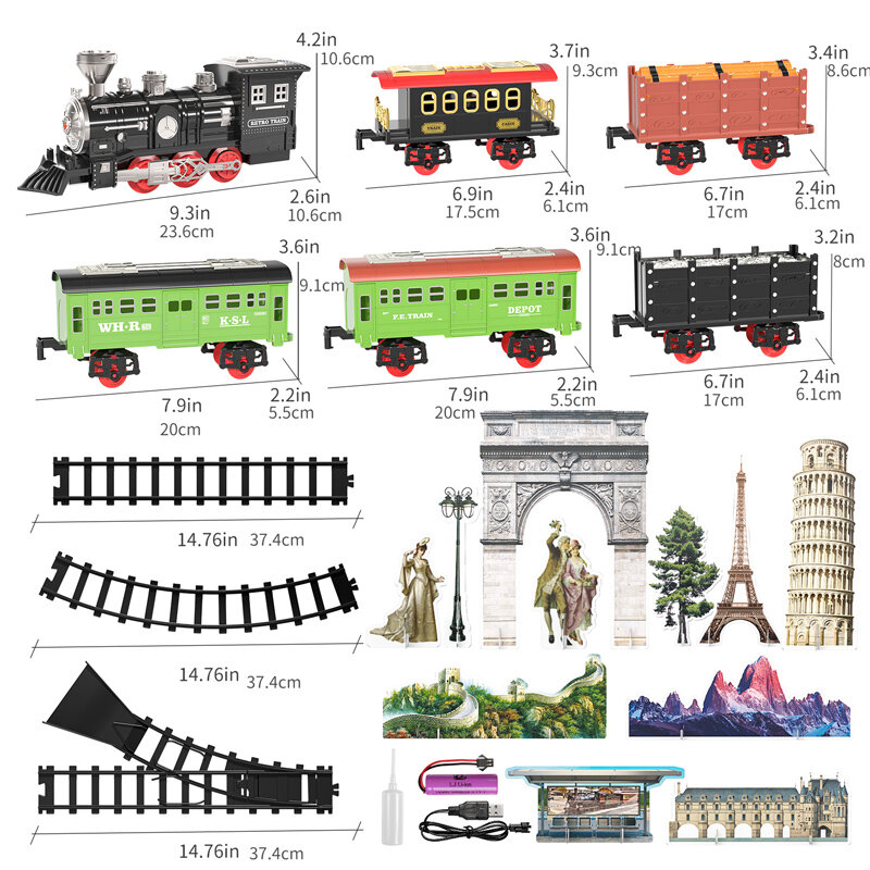 Treno di natale elettrico Set di giocattoli binari ferroviari per auto locomotiva a vapore motore Diecast Model gioco educativo ragazzo giocattoli per bambini