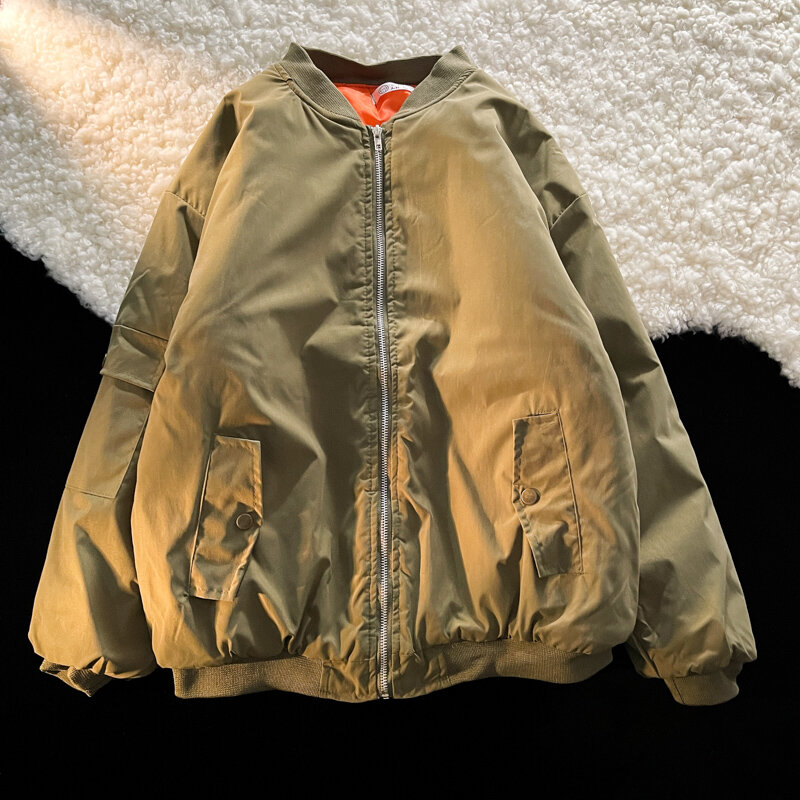 2023 Harajuku Men's Warm Parkas Winter Coat Down Cotton Oversize Male Winter Jackets Windbreaker Padded Coat Woman Parkas E44