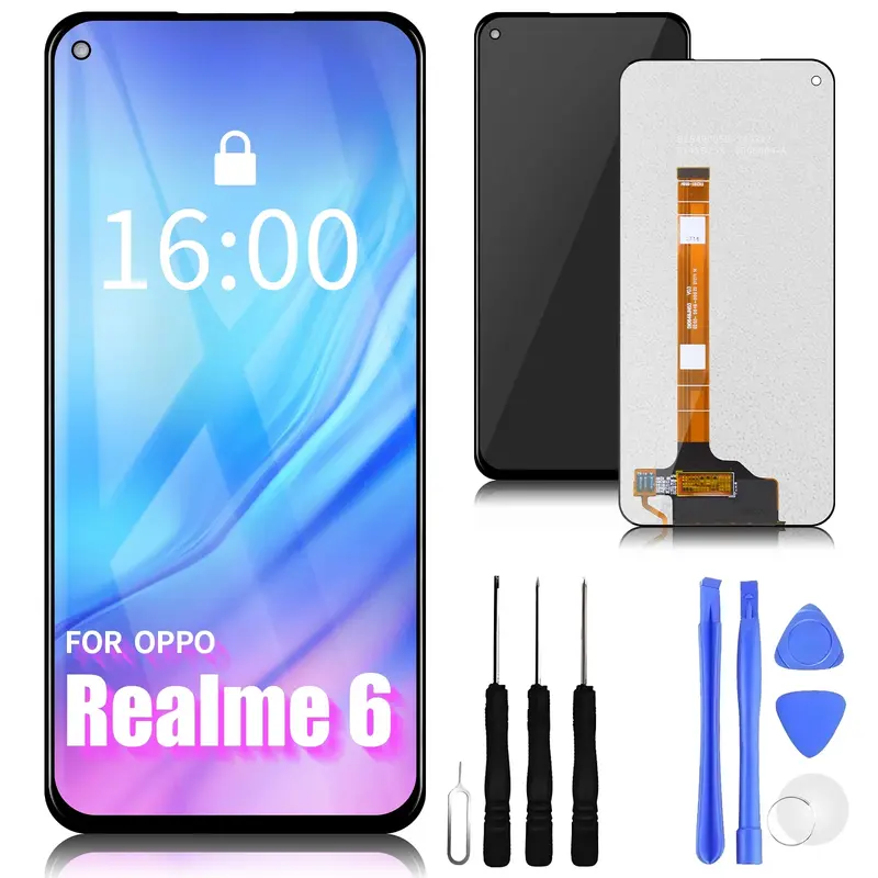 6.5" For Oppo Realme 6 6S RMX2001 LCD Display Touch Screen Digitizer Assembly For Realme 7 RMX2155 LCD Replacement