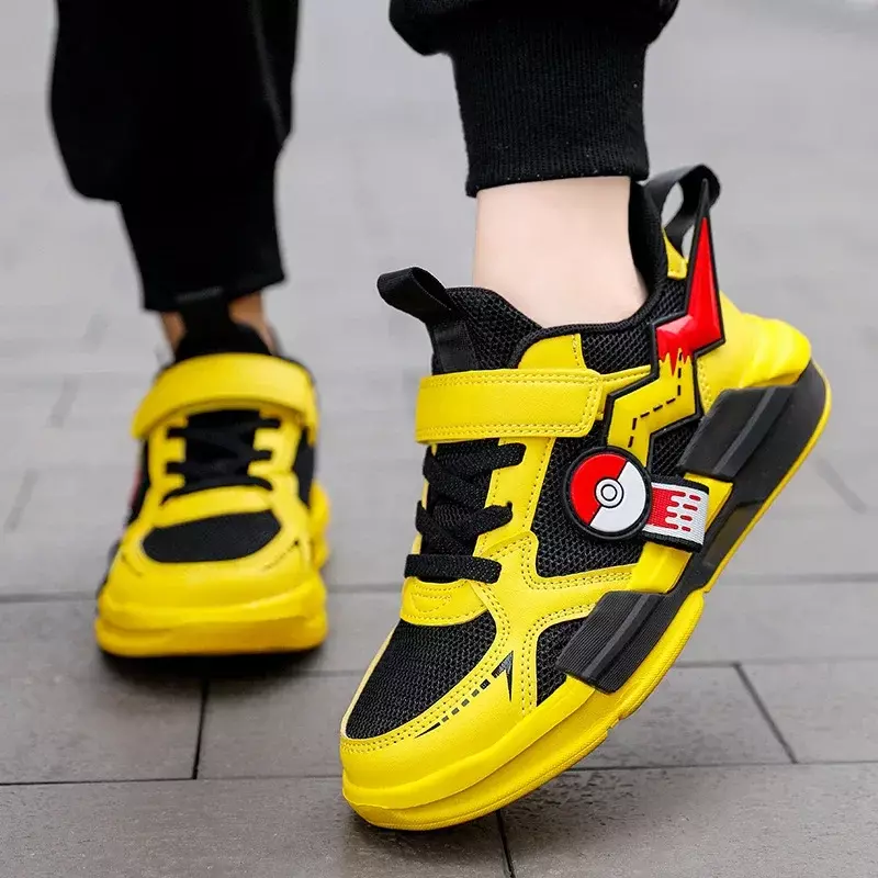Pikachu Pokemon bambini Cartoon scarpe sportive moda Anime Boy Girl Sneakers studente Casual scarpe da corsa traspirante leggero