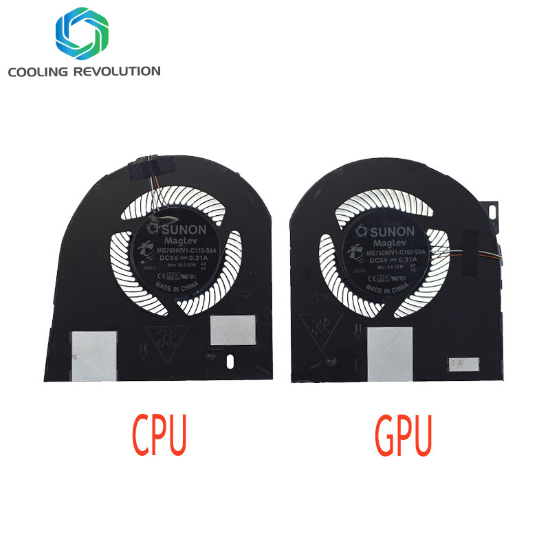 ใหม่Original CPU GPUพัดลมระบายความร้อนสำหรับDELL Precision 7530 MG75090V1-C160-S9A MG75090V1-C170-S9A