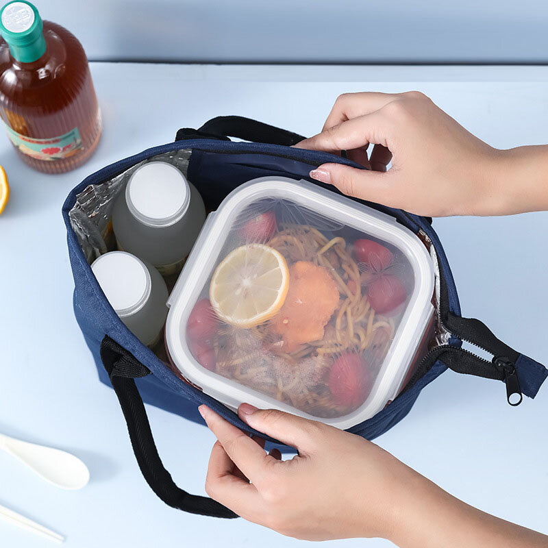 Grande Capacidade Monocromática Lunch Bags para Crianças, Isolamento Térmico Piquenique Food Beverage Bag, Outdoor Ice Bag, Travel Storage Bags