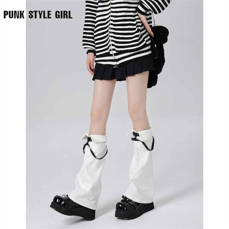 Meias de Cosplay estilo japonês, aquecedores de pernas largas, cinto de moda Y2K, meias kawaii de coxa alta, trajes anos 90, 2024
