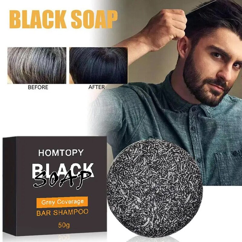 50g Hair Shampoo Soap Bamboo Charcoal Oil Control Shampoo Shampoo Dye Canas Soap Soap Dye Hair Hair Gray Shampoo To J6I3