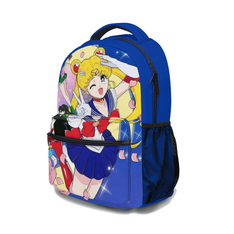 Mochila escolar informal con estampado de Sailor Moon para niños, mochila juvenil de dibujos animados, ligera