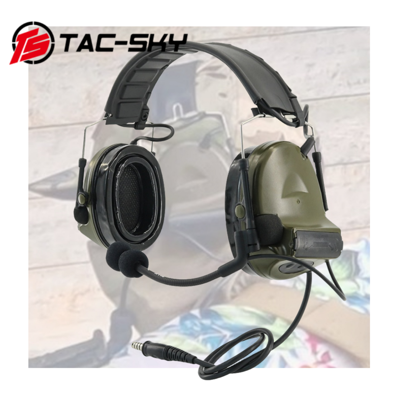 TS TAC-SKY 분리형 헤드밴드 라디오, COMTAC II 헤드셋, 전술, 시민 버전, 전자 청력 보호, 슈팅 헤드셋