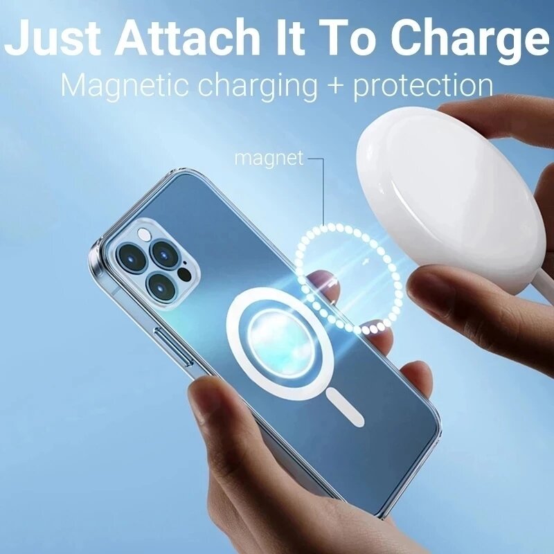 Magnetic Original Magsafing Case For iPhone 13 15 12 11 14 Pro Max Mini X XS XR 8 7 Plus SE Silicone Acrylic For Magsafe Cover