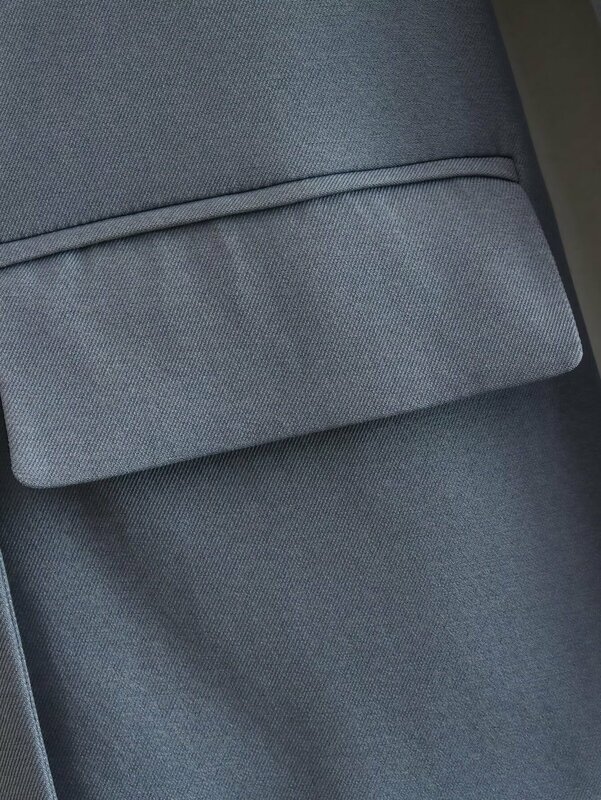 Giacca da donna 2024 New Fashion Temperament Joker Suit Retro manica lunga tasca decorazione cappotto da donna Chic Veste