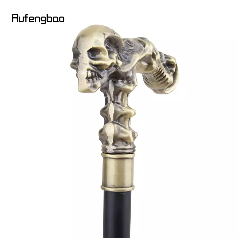 Coppery Skull Walking Stick Decorative Vampire Cospaly Vintage Party Fashionable Walking Cane Halloween Crosier 93cm