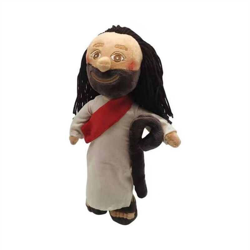 Classic Cartoon Christ Religious Jesus Plush Toy with Smile Figurine Virgin Mary Soft Stuffed Doll Savior Jesus Gifts Room Decor