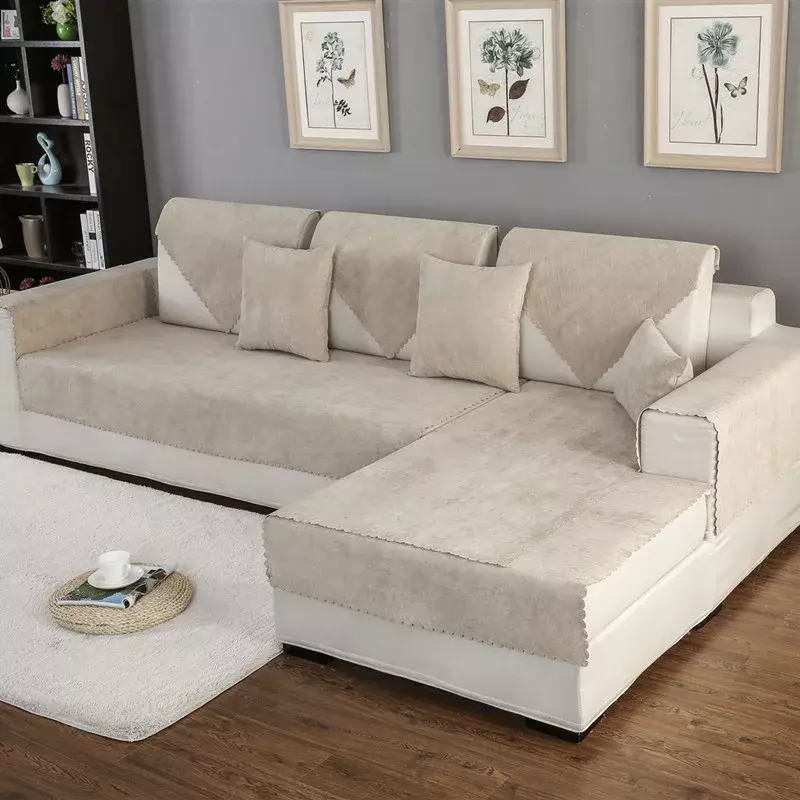 Cztery pory roku uniwersalna wodoodporna narzuta na sofę Sofa przewijak dla zwierząt domowych nordycki współczesny jednolity kolor antypoślizgowy pokrowce na sofę ochronny
