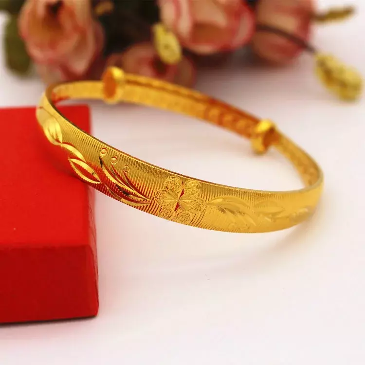 Nuovo rame placcato Vietnam Sand Gold Wedding Jewelry Dragon and Phoenix Push and Pull bracciale da donna imitazione gioielli in oro