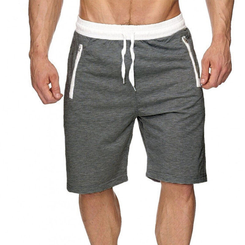 Pantalones cortos de Fitness para hombre, Shorts de poliéster para entrenamiento Regular, para playa, culturismo, correr, Color sólido, 1 unidad