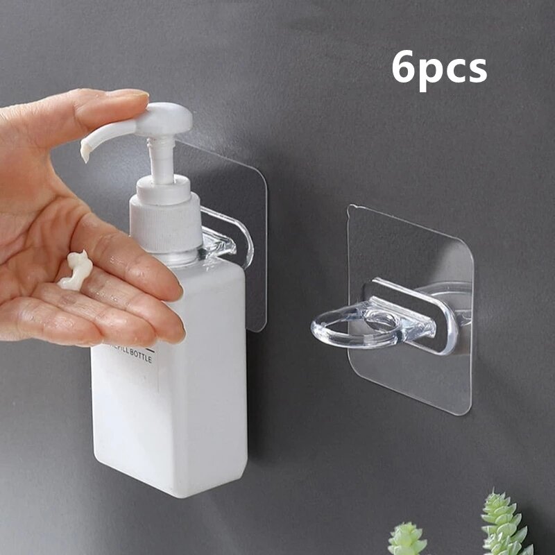 4/6Pcs ติดผนัง Multifunctional รอบตะขอเจาะฟรี Seamless Paste Storage Rack ห้องครัวห้องน้ำในครัวเรือนแหวนแขวน