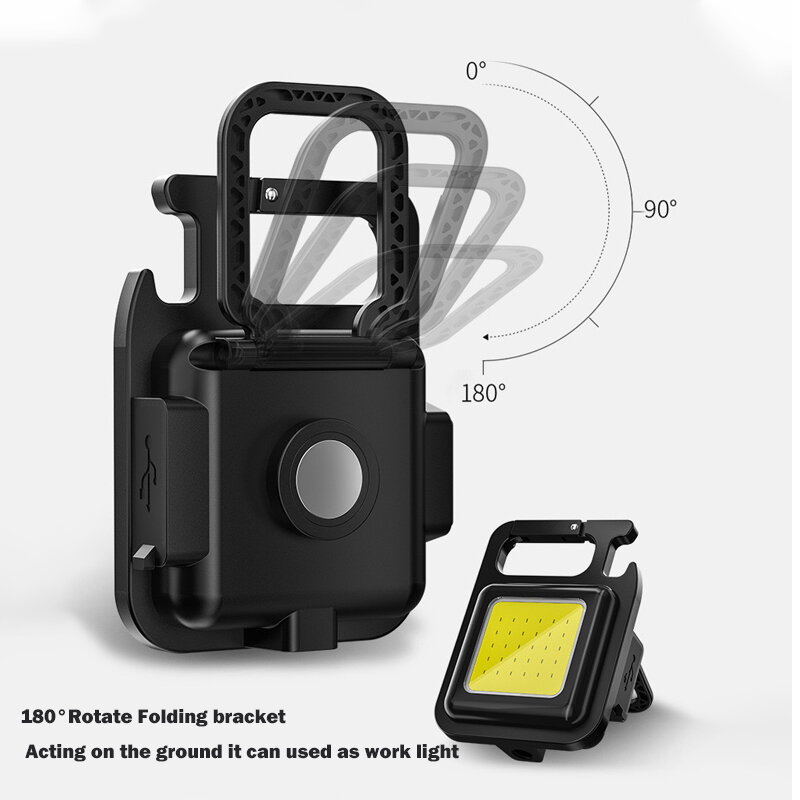 Mini torcia a LED portachiavi luce portatile multifunzionale COB torce da campeggio ricarica USB luci da lavoro pesca Lanterna