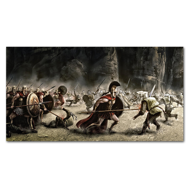Bộ Phim Năm 300 Người Sparta Trận Chiến Tranh In Canvas Nghệ Poster Cho Trang Trí Phòng Khách Nhà Ảnh Treo Tường