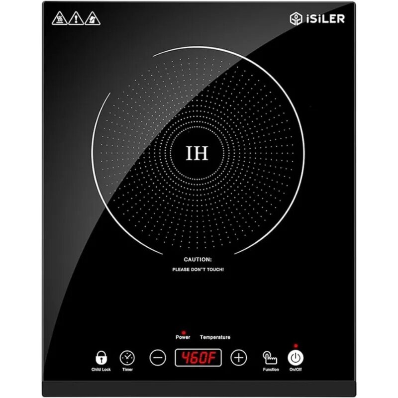 Portable Induction Cooktop,iSiLER 1800W Sensor Touch Electric Induction Cooker Hot Plate with Kids Safety Lock,6.7" Heating Coil