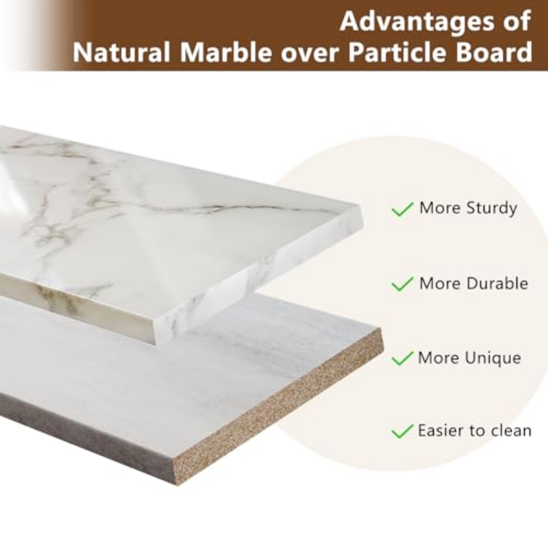 Natur marmor 6 dra Kommode für Schlafzimmer, moderner Schrank mit Stauraum, Schrank Schubladen für Wohnzimmer, Flur, weiß