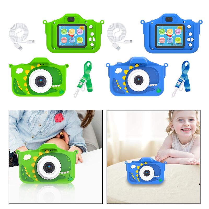 กล้องวีดีโอดิจิทัลสำหรับเด็ก, ถ่ายภาพและกล้องวีดีโอกล้องเซลฟี่ kado ulang tahun สำหรับเด็กผู้หญิงอายุ3-8ปีทนทาน