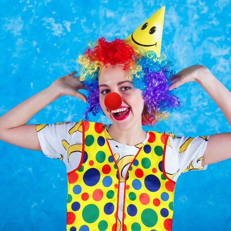 Костюм клоуна, парик клоуна, стиль клоуна, галстук-бабочка, белые перчатки для женщин и мужчин, аксессуары для носа Взрослый карнавал