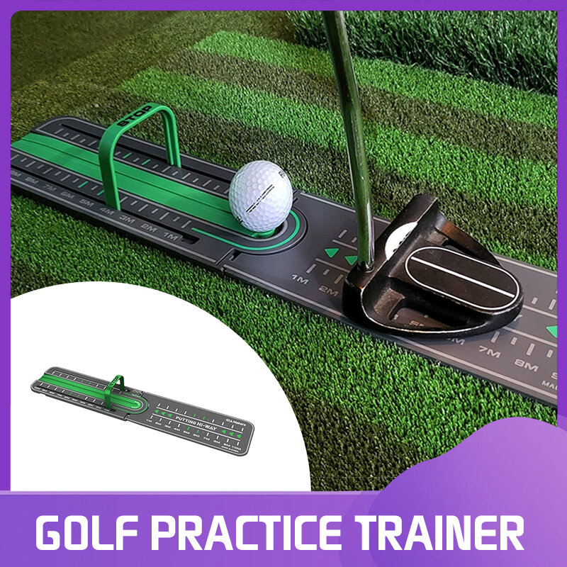 Golf Putting Alinhamento Ferramenta, Prática Pad, Putter Mat, Formação Aids Acessório, Precisão, Distância, Drill Trainer