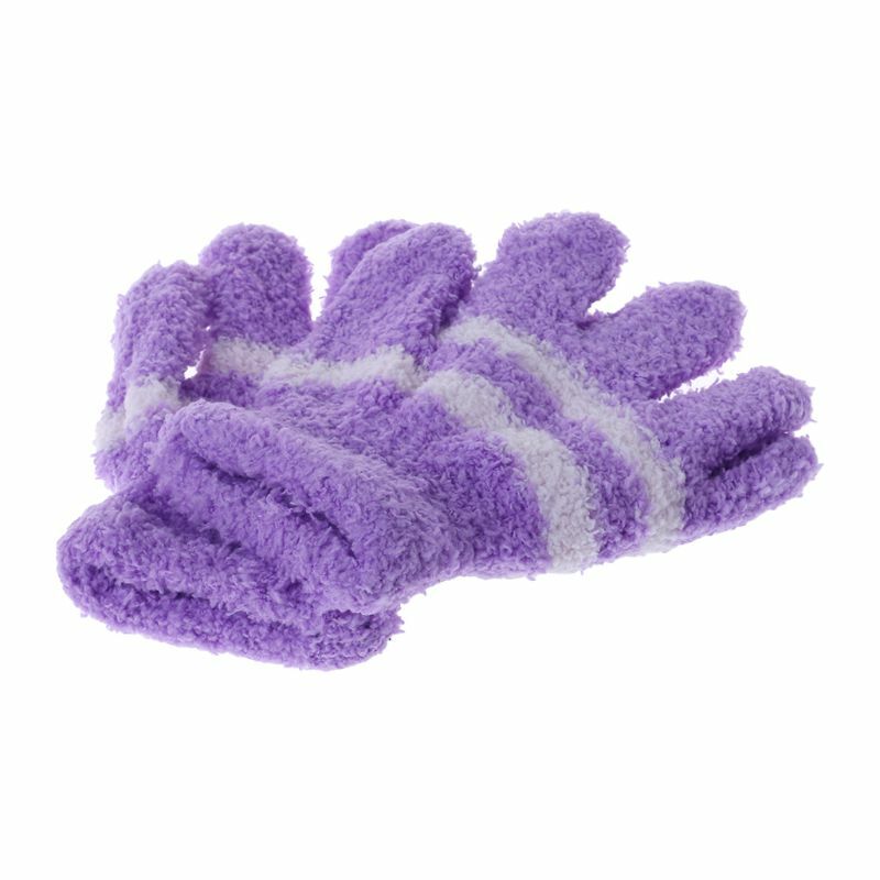 Sarung tangan bergaris lucu sarung tangan balita mewah berjajar sarung tangan jari penuh penghangat musim dingin