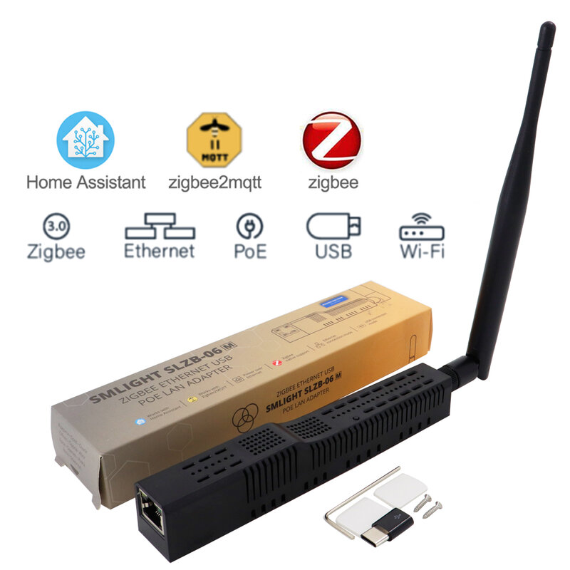 SMLIGHT-SLZB-06 Zigbee 3,0 a Ethernet WiFi gateway,USB, coordinado con PoE, funciona con Zigbee2MQTT, asistente de casa, ZHA
