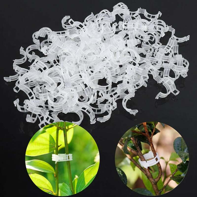 50pcs Plastic Plant Clips Support Connection Protection Grafting Fixing Tools Vegetable Tomato Gardening Reusable