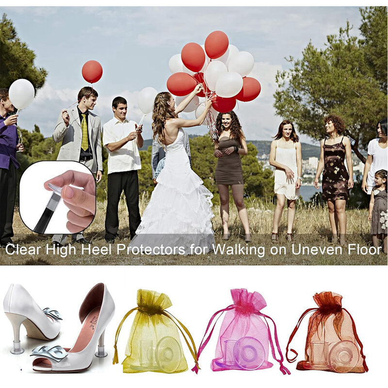 18 Pairs/Lot High Heel Protector For Grass Women Shoe Heel Savers Covers Anti-slip Heel Stoppers for Bride Outdoor Wedding Party