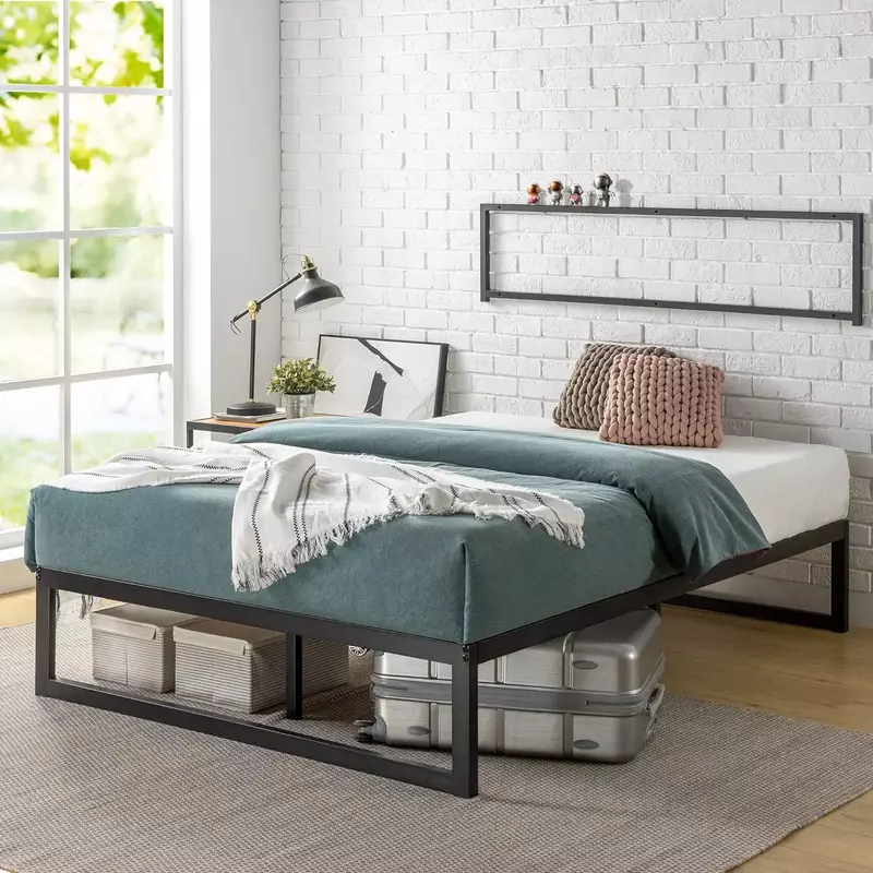 Łóżko, nowa rama łóżka z platformą materaca, rabat 66%, podkład materacowy ze stalowymi listwami, łatwy montaż, królowa