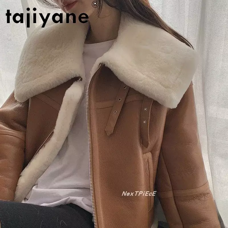 Tajiyane 2022 Winter 100% Genuine Sheepskin Coats Women Fashion Warm Thick Woolen Liner Leather Jackets Jaqueta Feminina Gmm768