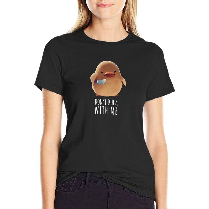 Don Duck With Me - Meme T-Shirt pakaian musim panas longgar baju motif hewan untuk anak perempuan t-shirt Barat gaun untuk wanita