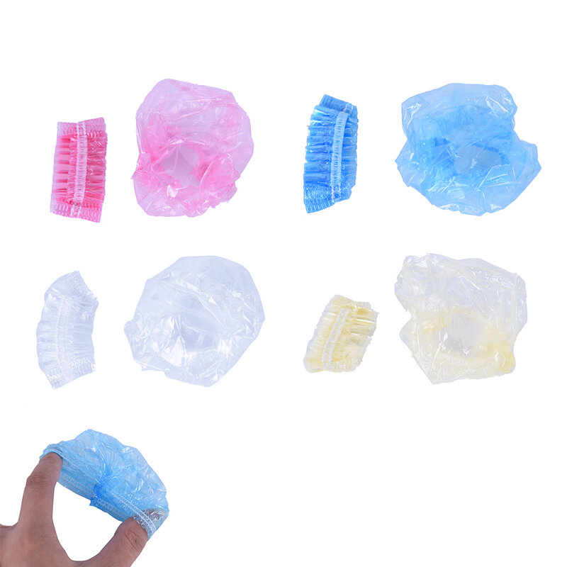 100Pcs Thickened Disposable Plastic Waterproof Ear Protector Cover Caps Salon Hairdressing Dye Earmuffs Shower Tool