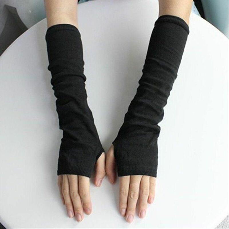 Crochet Hand Women Warmers Winter Trendy Unisex Mittens Fashion Gloves Fingerless Long Arm