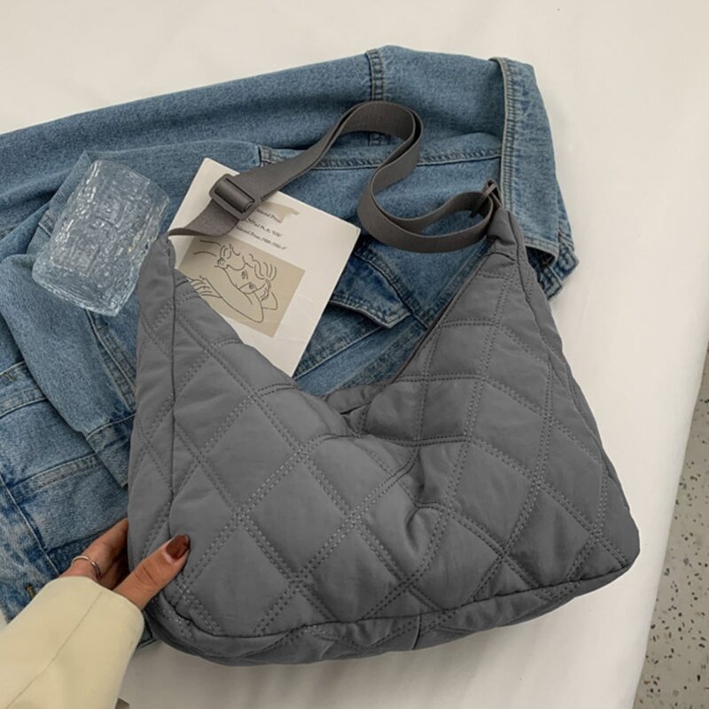 Women Shoulder Bag Diamond Nylon Hand Bags Girl Shopper Fashion Casual