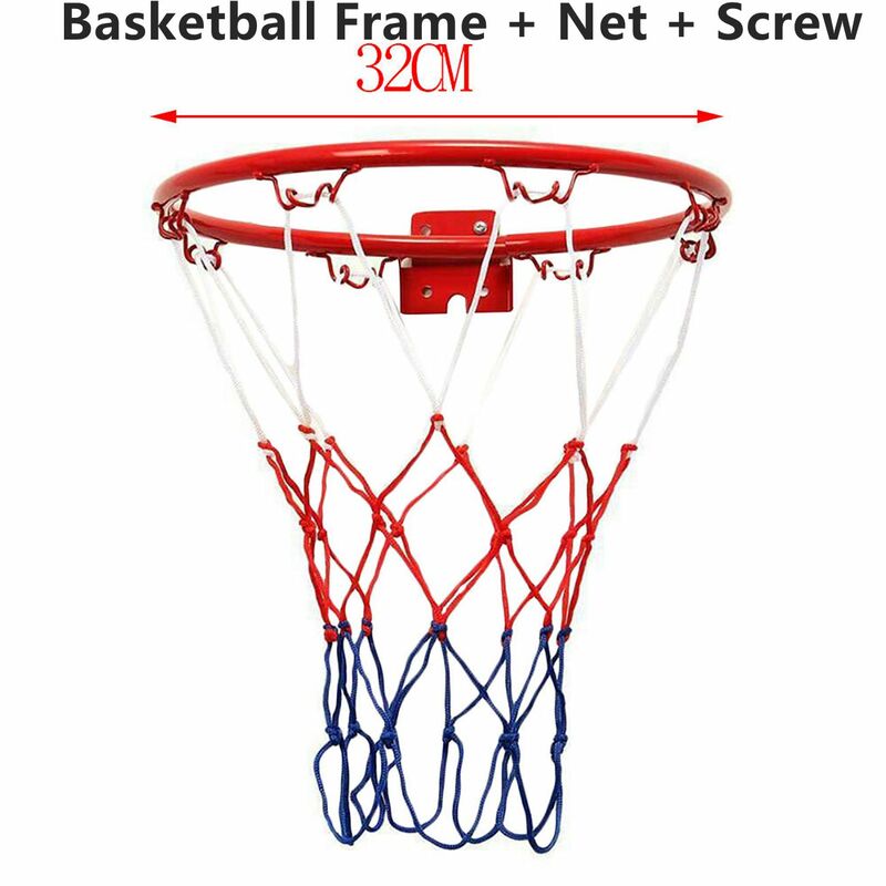 Juegos de aros de baloncesto de polipropileno de 32cm, aro de alta resistencia montado en la pared, llanta de pared, cesta colgante, red para deportes al aire libre, juguete para niños