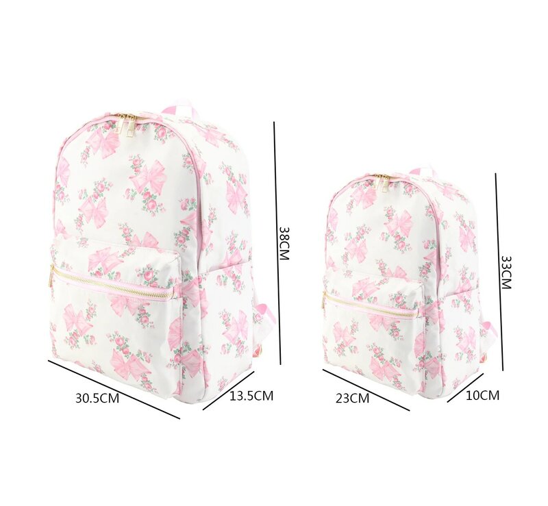 Модная Розовая нейлоновая косметичка с бантом, женская уличная сумка, дорожная сумка, рюкзак, комплект женских спортивных сумок