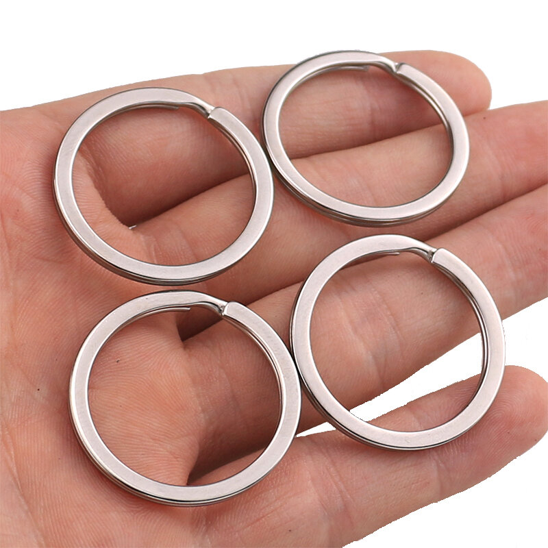 Chaveiro de aço inoxidável Split Ring para mulheres e crianças, chaveiro, DIY, fazer jóias, Sleutelhanger, presente, 25mm, 28mm, 30mm, 32mm, 35mm