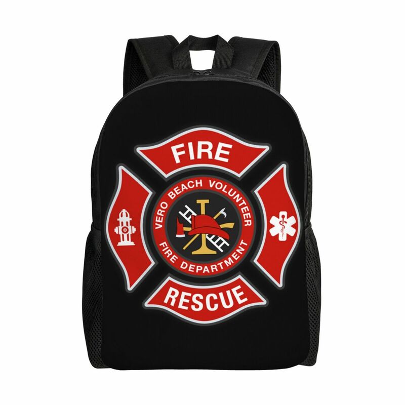 Mochila de bombero de rescate de incendios para hombres y mujeres, mochilas impermeables con estampado escolar y universitario, correas de hombro ensanchadas y gruesas