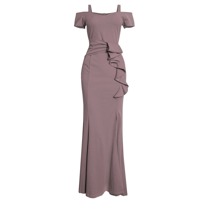 African Plus-size Women's Sexy Slim Split Evening Dress Fishtail Long Dress 296#